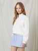 FAZED Frill 6-Button Pique Shirt_White