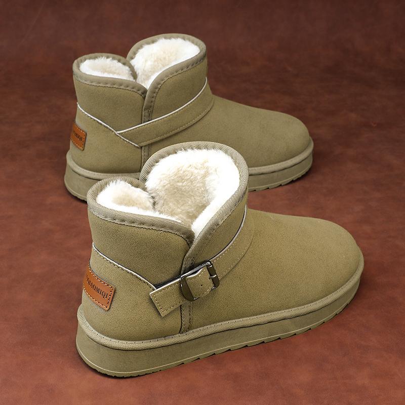 

Fur integrated snow boots winter new piled thickened cotton shoes Harbin outdoor large size 1 36