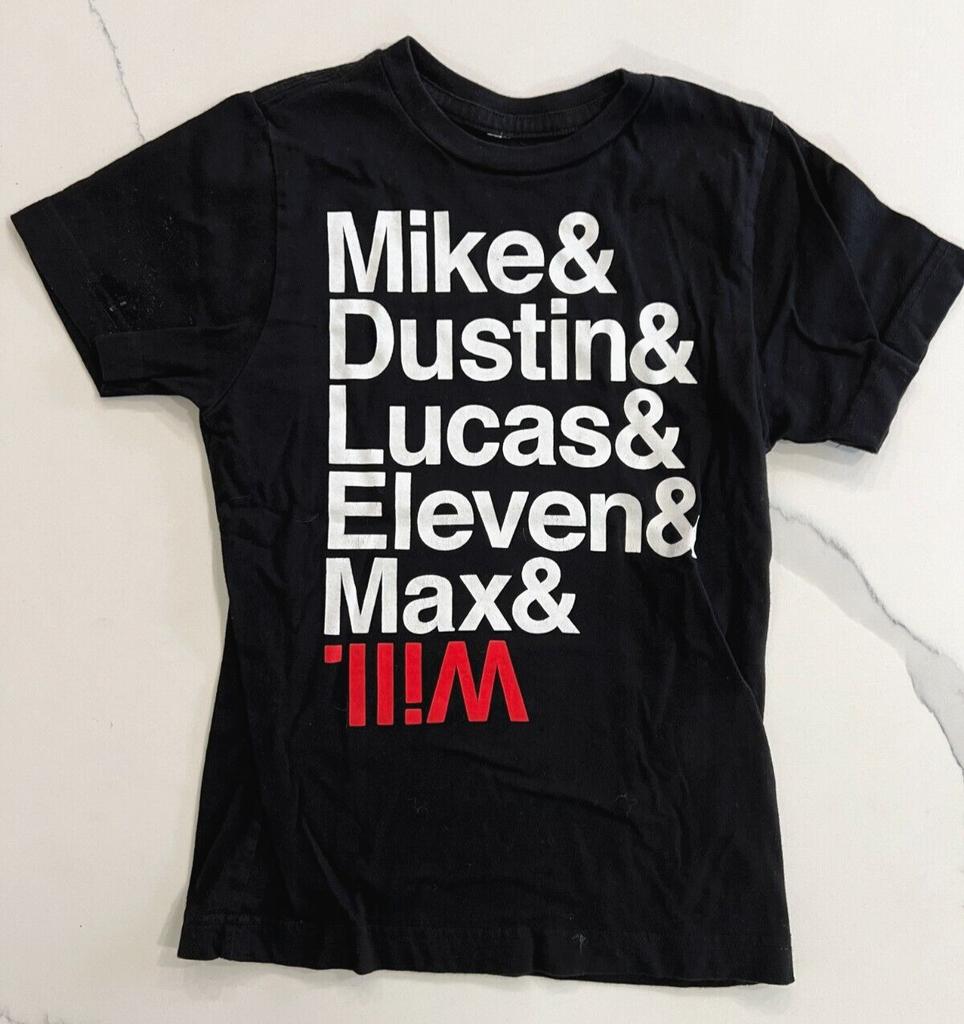 Instant Message Black Mike Dustin Lucas Eleven Max Will Tee Kids Size S (68y)