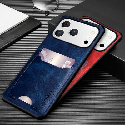 Hülle für IPhone 17 Pro Max coque Kartenhalter Brieftasche Rückseite PU-Leder Handyhülle funda für IPhone 17 Air Hülle capa