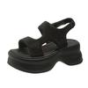 New thick-soled women's sandals women's summer stepping on shit feeling versatile and not tired feet muffin bottom rhinestone Roman shoes