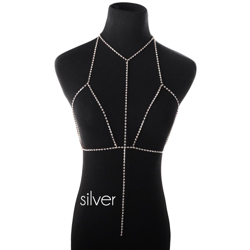 Fashion And Popular New Elements, Sexy Exaggerated Flash Diamond Breast Chain, Body Clothing Jewelry Chain