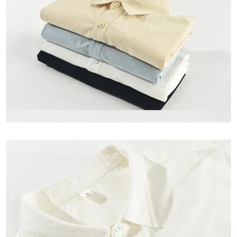 Summer Men Short Sleeve Shirts Daily Casual Loose Shirt Lapel Pure Cotton Button Up Shirt Simple Style Versatile Men's Tops