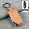 3 + 1 Buttons Leather Car Remote Key Case Cover Shell Fob For Hyundai for Kia Tucson Sonata Santa FE Carens Protector Key Fob