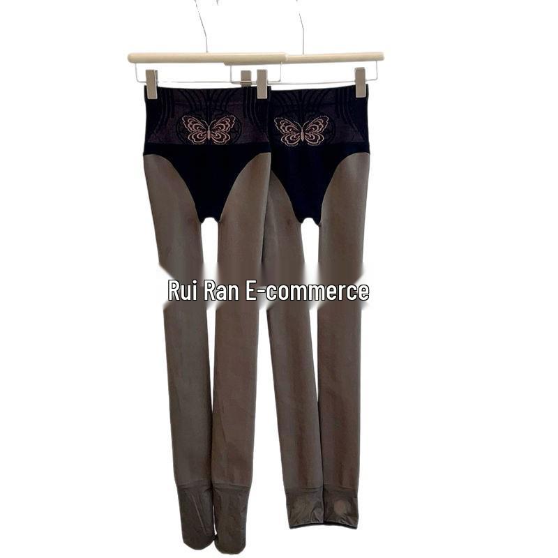 

2025 Ми с Черный Шелк Женские Утепленные Термоноски Осень/Зима & Прозрачные Черные Чулки для Голых Ног One Size (fits 80-140 jin)