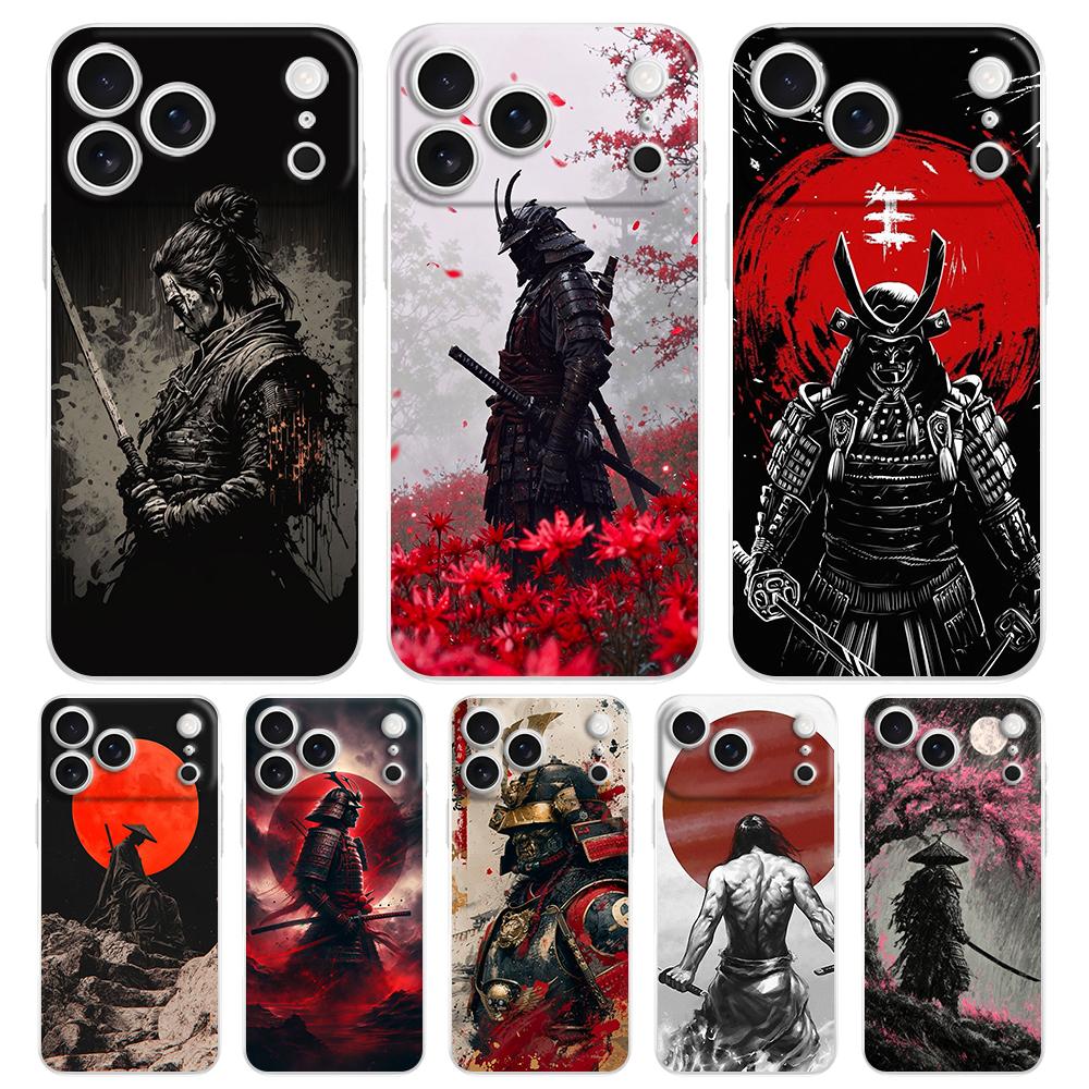 Soft Phone Case For iPhone 17 Air 16E 16 11 15 14 Pro MAX 12 13 7 8 Plus SE Easter Cover Protection Japanese Bushido Samurai