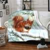 Winter Squirrel Pinecone Blanket Soft Throw Blanket For Home Bedroom Bed Sofa Travel Office Solid Christmas Blanket
