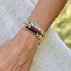 Gold Plated Stackable Beaded Bracelet Waterproof Elasticity Boho Stone Bracelet Handmade Tarnish Resistant Stretch Bracelet