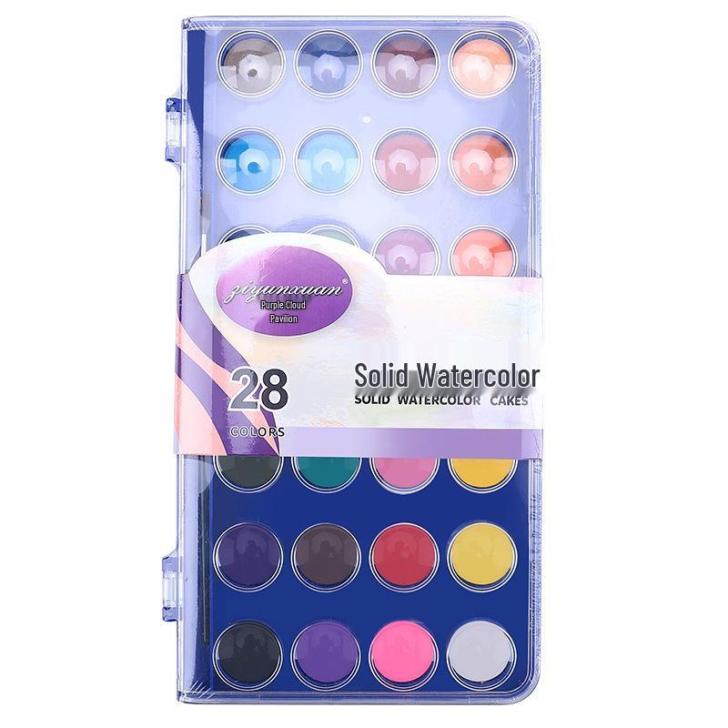 48-Color Solid Watercolor Gouache Paint Set for Beginners in Plastic Box