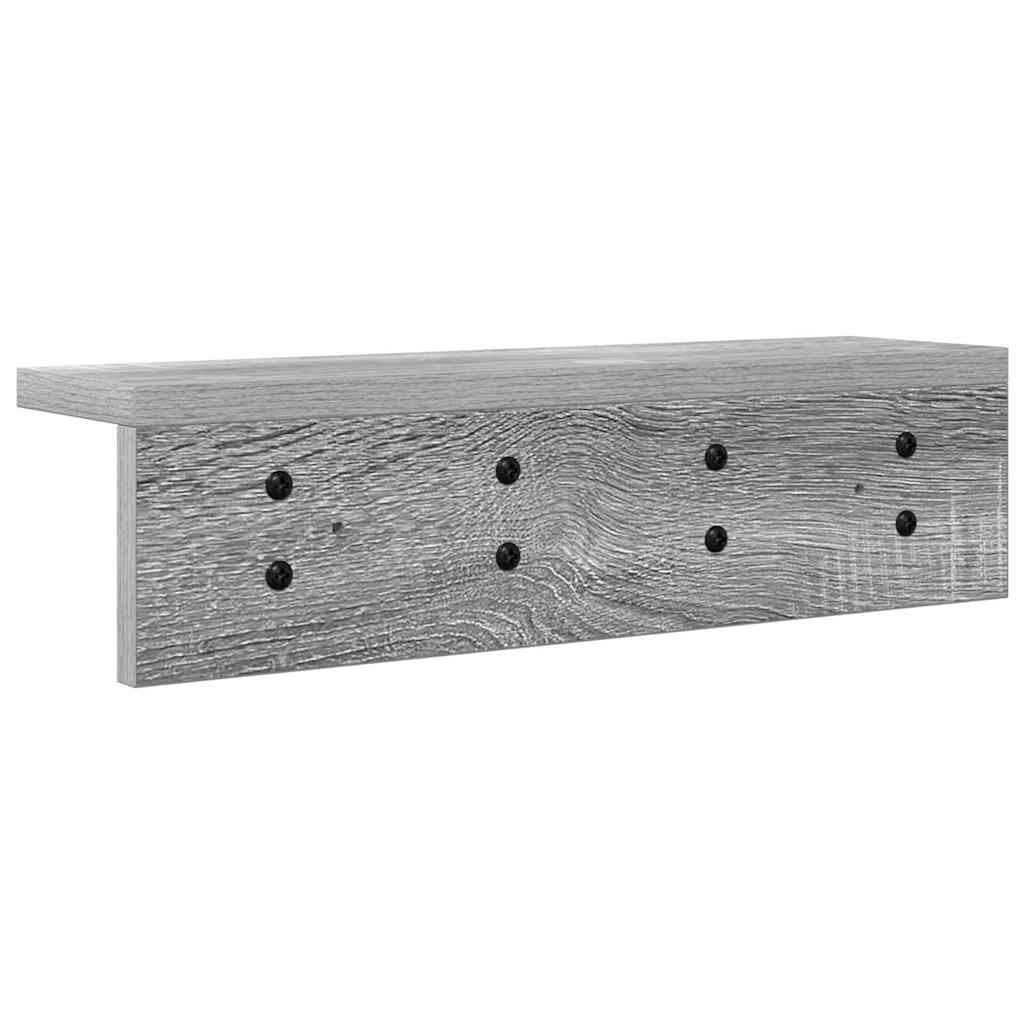 Wall Mounted Nightstand Grey Sonoma 40 x 10.5 x 10.5 cm