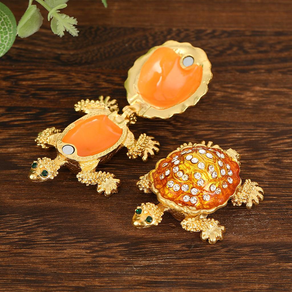 Artistics Metal Turtles Jewelry Box Organizers Secure Lock Systems for Necklace Earrings Storage