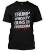 Donald Trump Whiskey Guns Freedom American Flag Patriotic Funny New Men's Tee