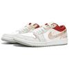 Jordan Air Jordan 1 Abrasion Resistant Abrasion Resistant Low top Vintage Basketball Shoes Men's Beige Red 553558-133(Teamfour-)