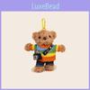 Chaveiro de Pelúcia de Urso Vestindo um Suéter e Carregando uma Câmera Design para Decoração de Mochila e Presente