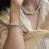 S925 Sterling Silver Round Bead Winding Necklace Wind Niche Design Gradual Change Bead Bracelet Set Chain Jewelry