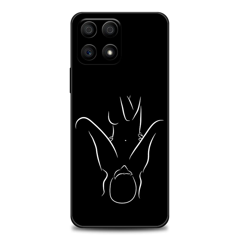 Minimalist Line Art Sexy Lover Kiss Phone Case For Honor 50 30 10 Lite 30i 20 20e 9A 9C 9X Pro 8X Nava 8i 9 Y60 Cover Soft Cases