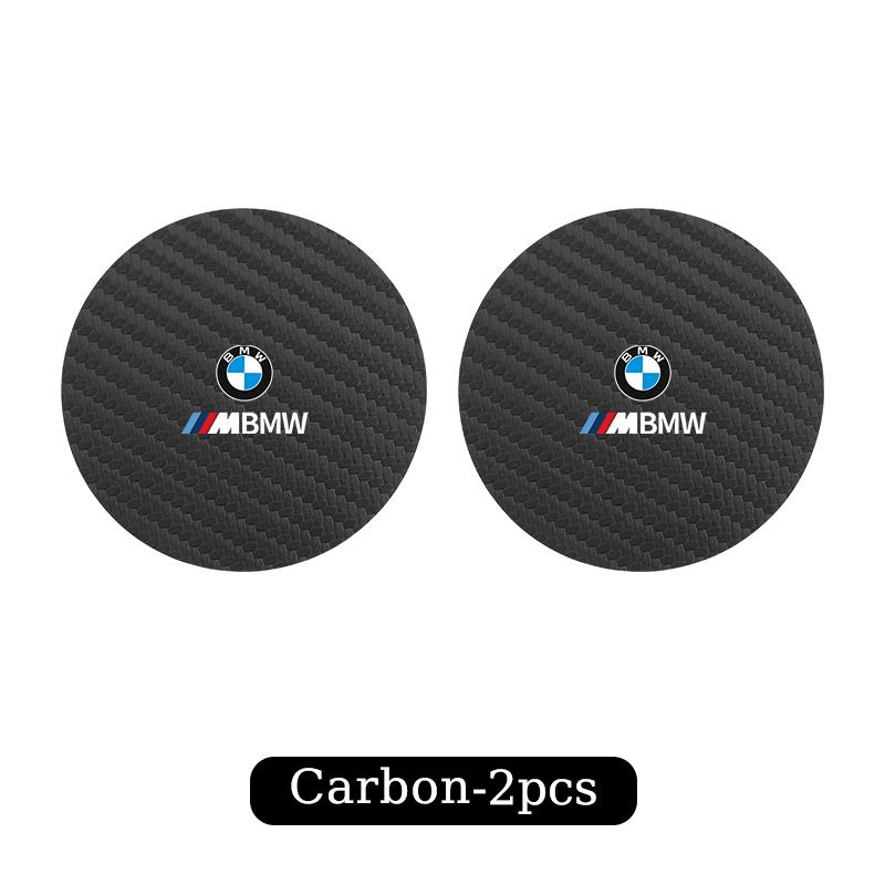 JUSK5 New 2025 Carbon Car Coaster Mat Interior Water Cup Pad Cushion For BMW X1 X2 X3 X4 X5 X6 X7 G20 G30 GT E46 E60 F10 E39 F30 E36 F