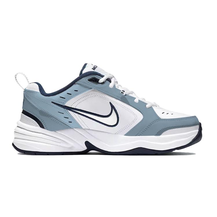 Nike Air Monarch 4 PU Leather Height Increasing Height Increasing Low top Chunky Sneakers Unisex Blue White 415445-102(TeamS-QD)