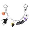 Aesthetic Keychain Charms,Bag Charm Pendant Car Keychains Pumpkin Ghosty Skull Keychain Hanging Ornament for Womens