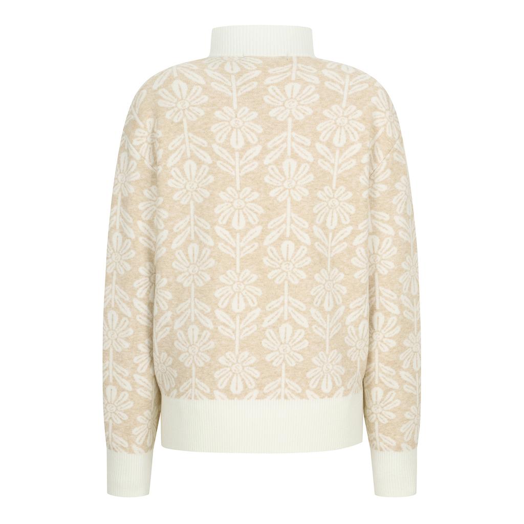 SUPERIOR Women'S Flower Pattern Sweater Beige (Iw0Erd40153)