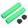 1 Pair Bicycle Handlebar Grips Anti Skid Shock Proof Silicone Bike Grip With End Plugs Green