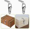 1/12Pcs 90 Degree Duck-mouth Buckle Hook Lock Silver Metal Spring Hasp Latch Catch Clamps Wooden Box Loaded Draw Clasp Hardware