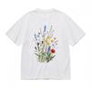 Women's Classic T-Shirt Colorful Floral with Green Stems and Leaves Graphic Tee