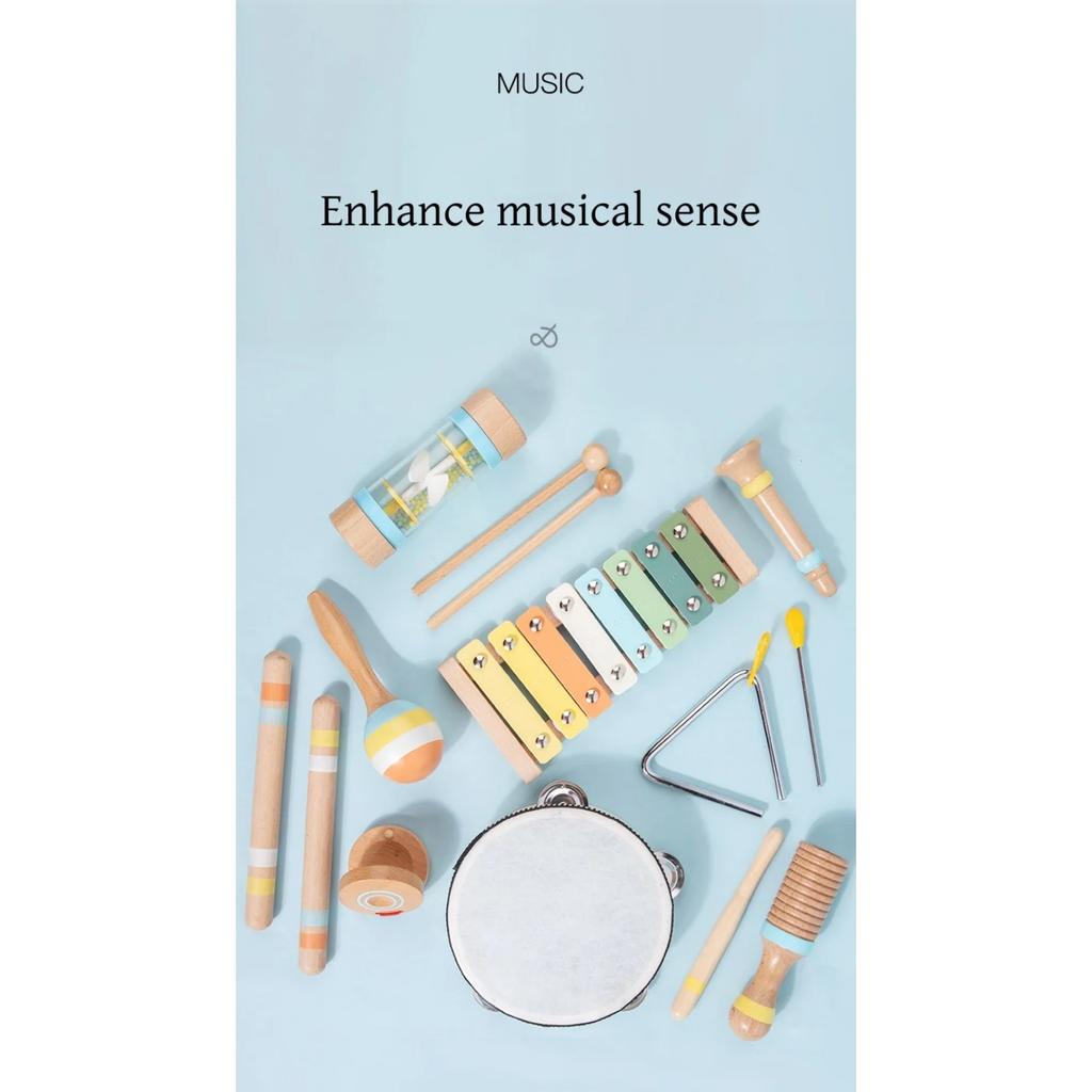 Baby Music Toys Montessori Wooden Toys Child Percussion Instruments Early Educational Toys Birthday Gifts for Toddlers Girl Boy