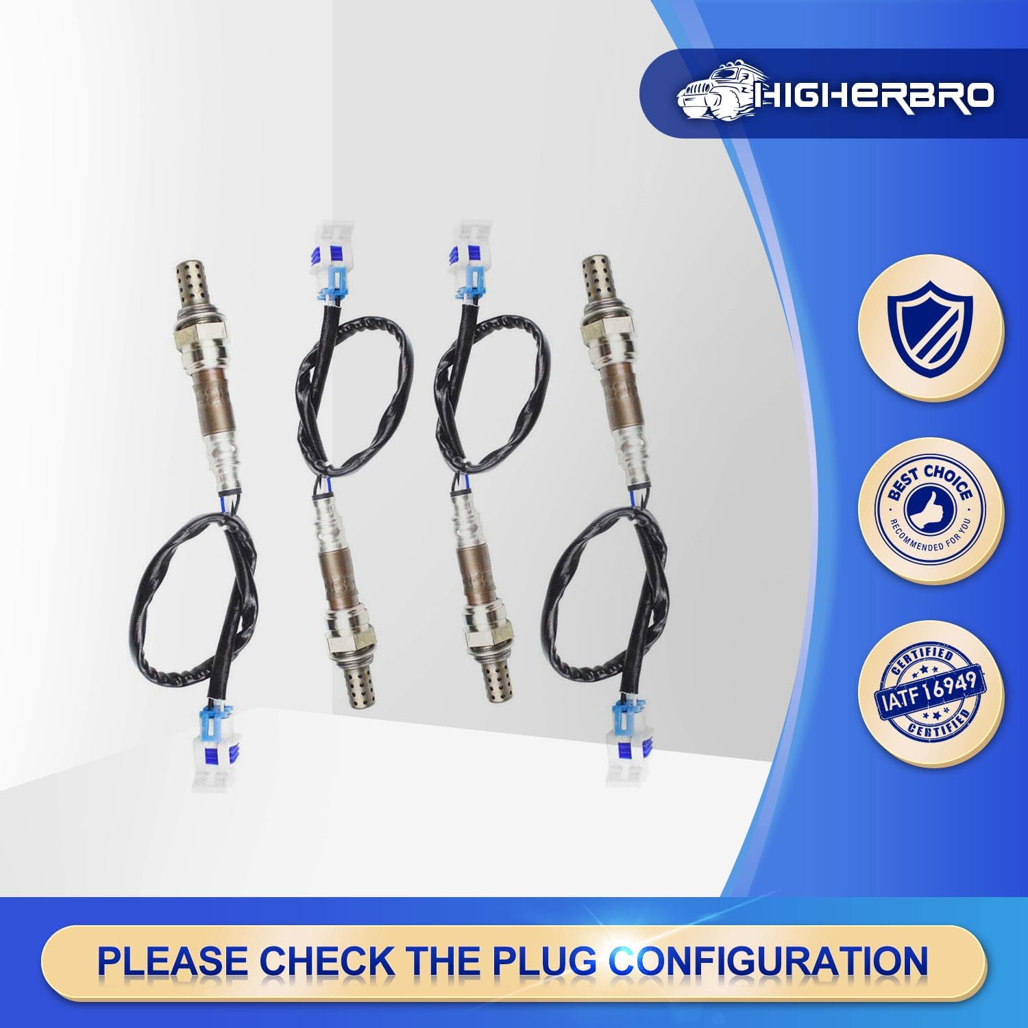 4PCS Oxygen O2 Sensor (Only fit 4.3L/4.8L Engine) for 2003-2005 Chevrolet Chevy & GMC Silverado 1500 Tahoe Yukon Sierra 1500 Upstream + Downstream