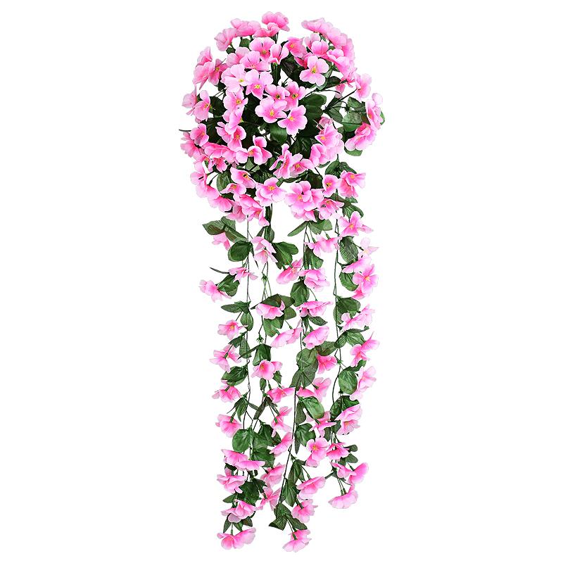 Artificial Flowers Long Vine Violets Home Wedding Outdoor Garden Arch Decorations Christmas Potting Pavilion Accessories