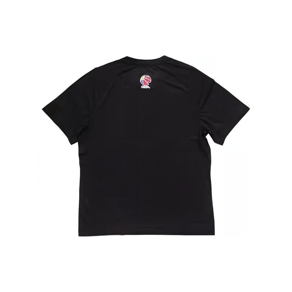 Li Ning Letter Print Round Neck Pullover Short Sleeve T-Shirt Men Tops Black ATSSA65-1