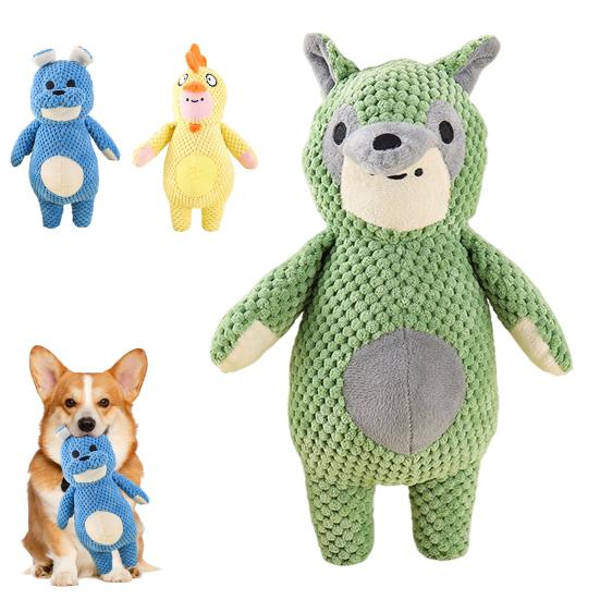 Duck Squeaky Dog Toy Animal Shape Plush Puppy Teeth Grinding Toy Emotional Comfort Soft Dental Cleaning Toy