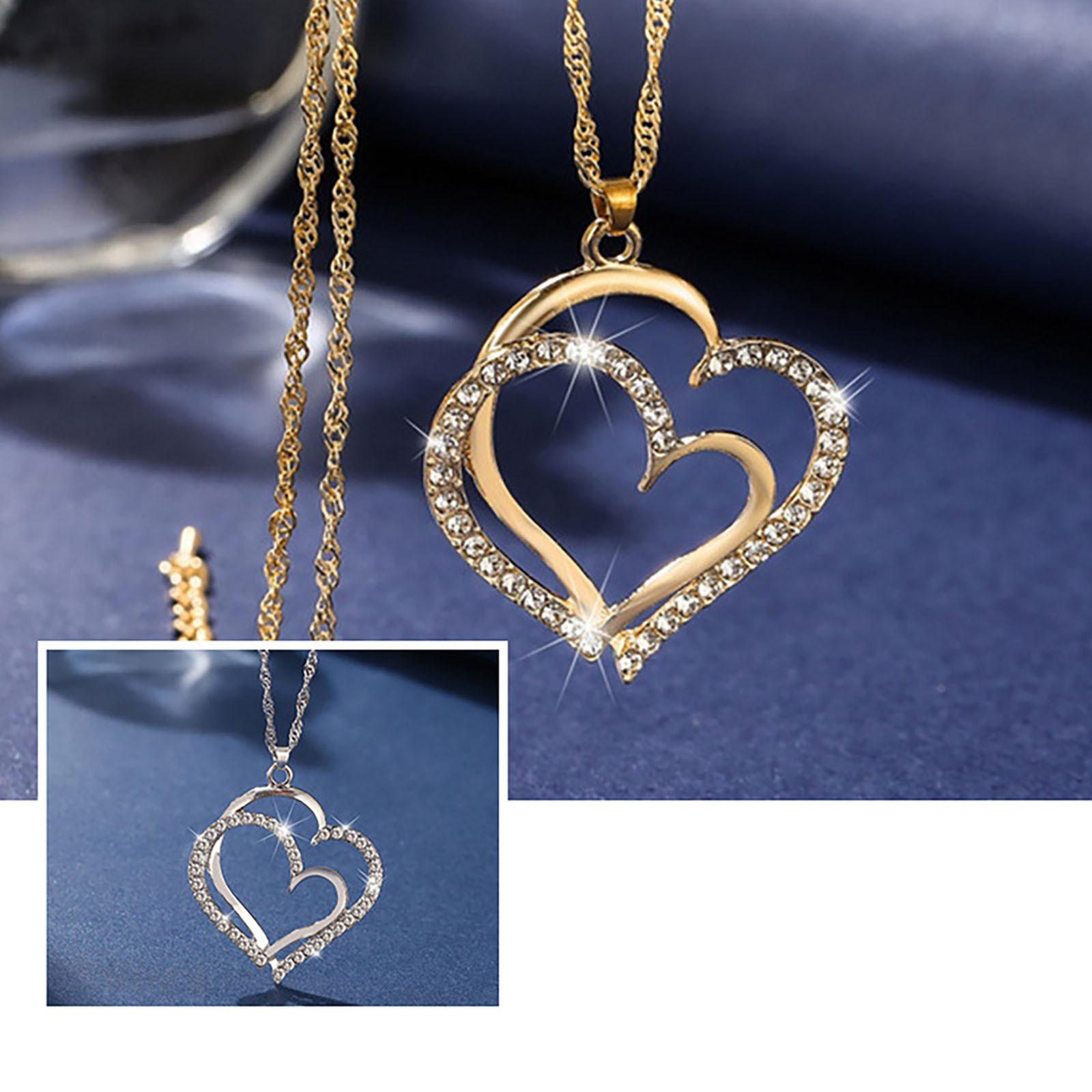 

Модный двойной любовь, роскошный прохладный ветер, золотой, желтый, двухцветный, изысканный браслет, ожерелье, серьги, комплект, подарок One Size