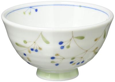 Bol ușoară de orez Mino Ware, castron pentru ceai, aproximativ 11 cm, se potrivește la cuptorul cu microunde și la mașina de spălat vase, albastru nuc 132-1011