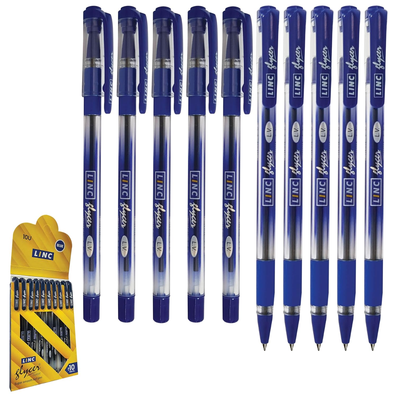 

Linc Glycer 0.6mm Blue Ink Ball Pen | Smooth Writing for Office, School & Home | Pack of 1 x 20pcs