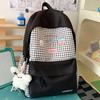 Schoolbag Japanese New High-value Fresh and Sweet Plaid Backpack Cartoon Junior High School Students Lightweight Large-capacity Backpack