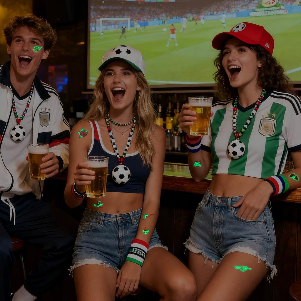 2026 New Luminous Football Tattoo Sticker World Cup Event Fan Club Carnival Party Face Sticker