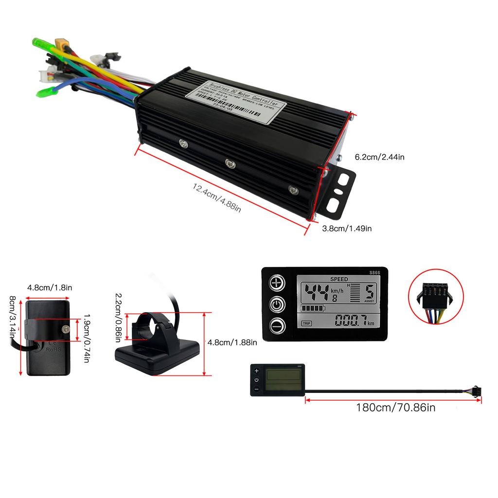 Motor Brushless Controller S866 Panel 26A 3 Mode Sine  Set for Mountain Bike Electric  Brushless Controller Kit