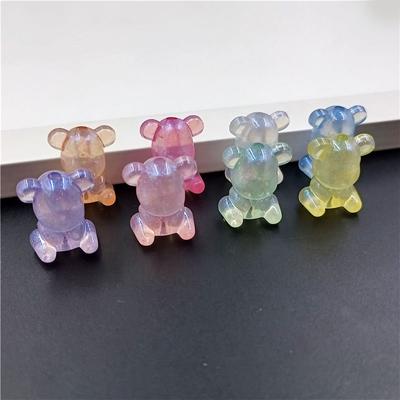 Bear Necklace Making Shimmer Acrylic Handmade Creative Luminous Bracelet DIY Jewelry Accessories 10pcs Beads Materials