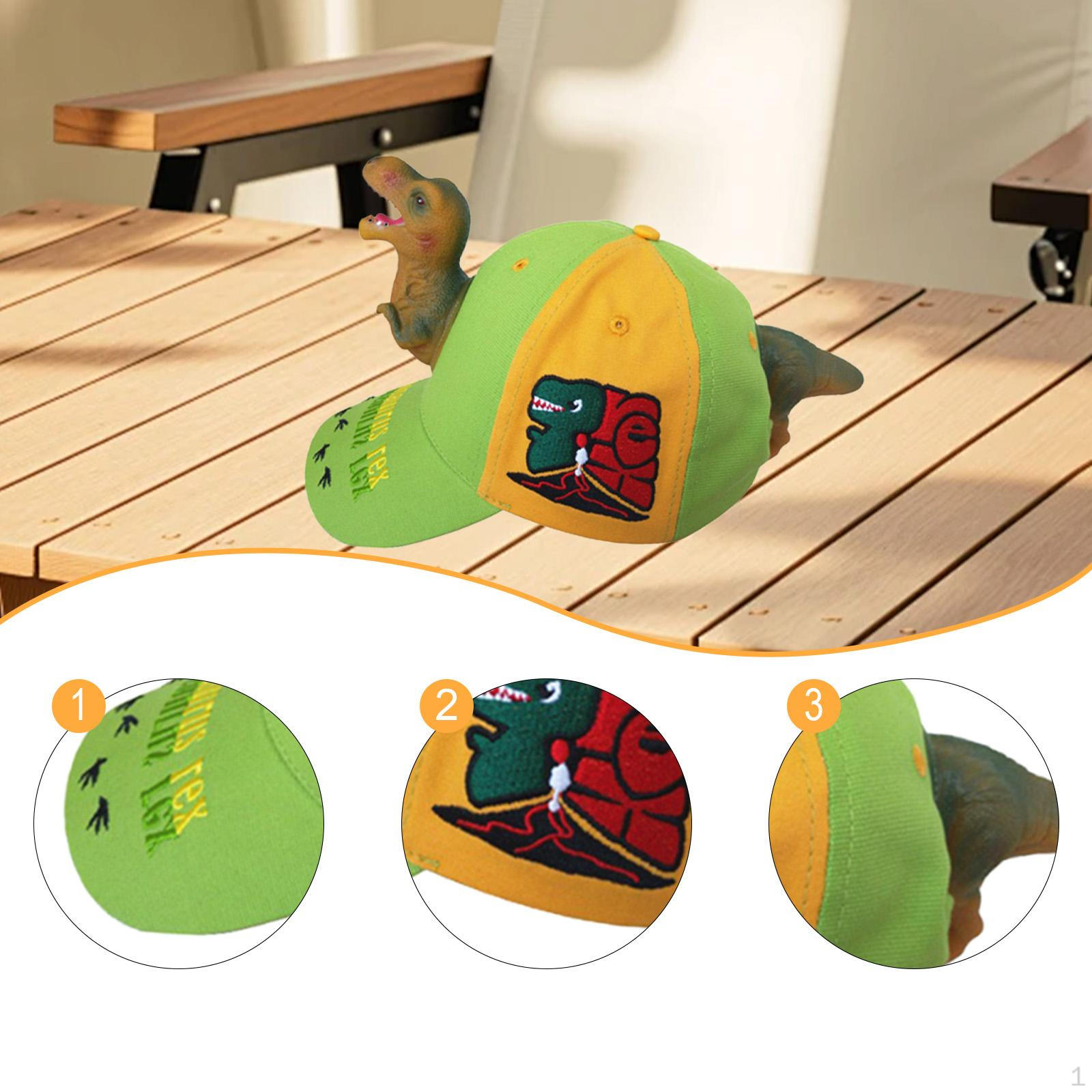 

3D Dinosaur Baseball Cap Adjustable for Sports Autumn Spring M green