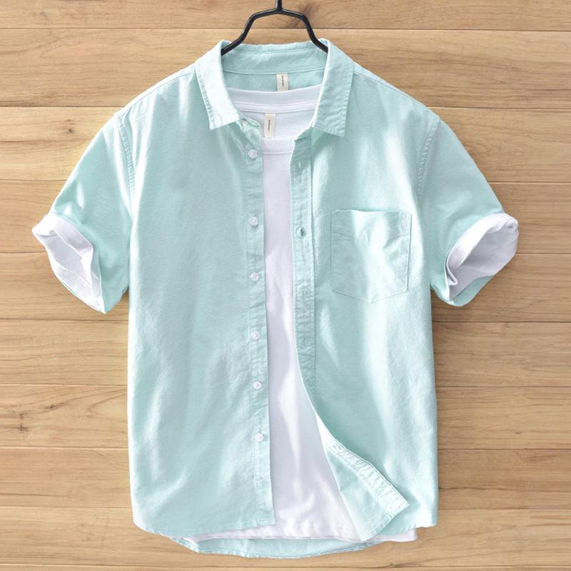 Men's White Linen-Cotton Short Sleeve Lapel Shirt: Lightweight, Casual, Fresh Summer Style