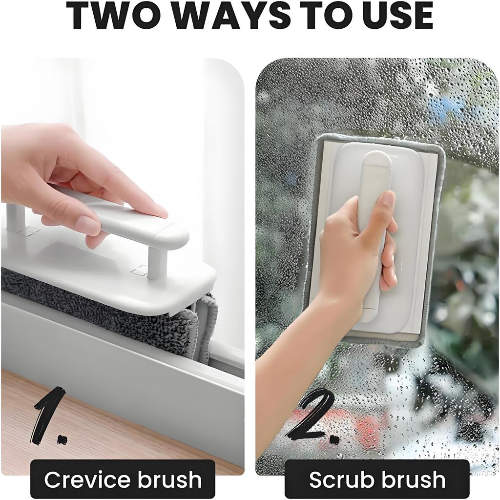 Multi-Surface Groove Cleaning Brush | Angled Bristles for Window Tracks & Sills | Versatile Tool for Tile Shutters Car Vents