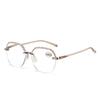 Vintage Runde Große Rahmen Lesebrille für Herren und Damen Retro Elegantes Blumenmuster Mode Alterssichtigkeit Brille Mode Brille