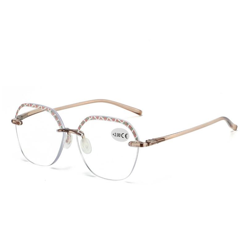 Vintage Runde Große Rahmen Lesebrille für Herren und Damen Retro Elegantes Blumenmuster Mode Alterssichtigkeit Brille Mode Brille