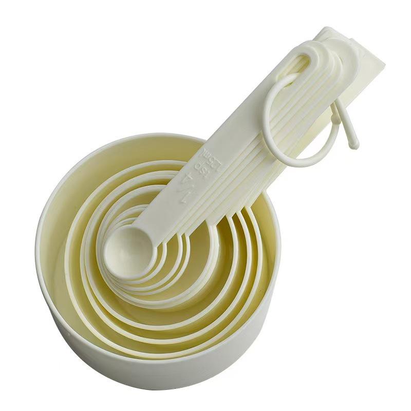 10-Piece Plastic Measuring Cups & Spoons Set for Baking & DIY Projects.