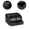 Coffee Station Organizer for Counter Coffee Bar Decor Farmhouse Countertop 2 Layer Storage Basket for Kitchen Coffee Bar Office