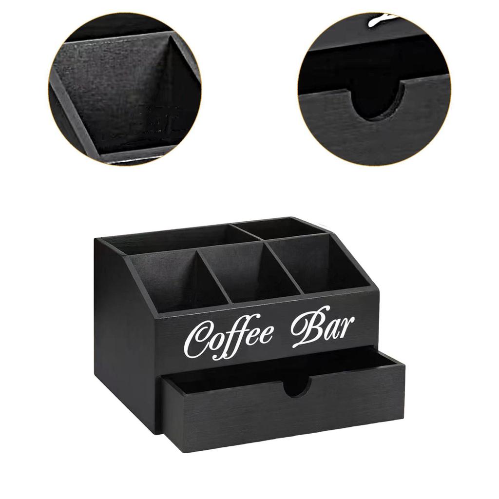 Coffee Station Organizer for Counter Coffee Bar Decor Farmhouse Countertop 2 Layer Storage Basket for Kitchen Coffee Bar Office