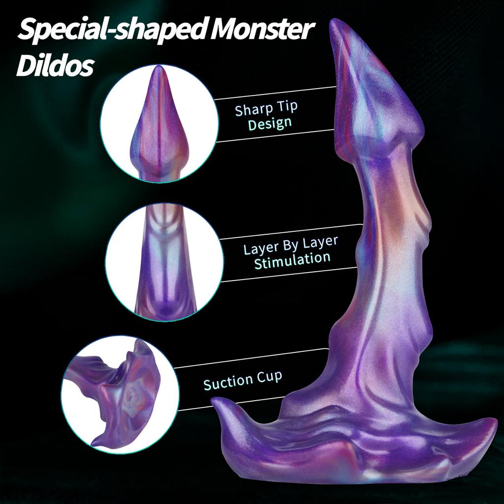 Alien Penis Silicone Pointed Anal Plug Beginner's Harem Masturbator Soft Monster Penis Sex Toy