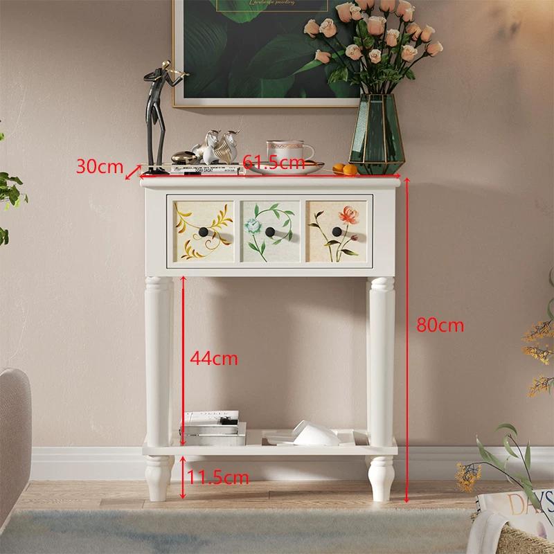 Solid Wood Entryway Cabinet, Narrow Hallway Storage & Shoe Organizer, Large Capacity Wall-Mounted Console Table for home Decor