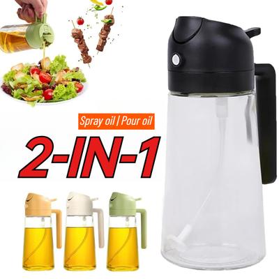 2-in-1 Dunkelglas-Ölsprüher Olivenöl-Spender Schwarzer Lichtdichter Ölsprüher zum Kochen Salate und Barbecues Barbecue-Werkzeuge